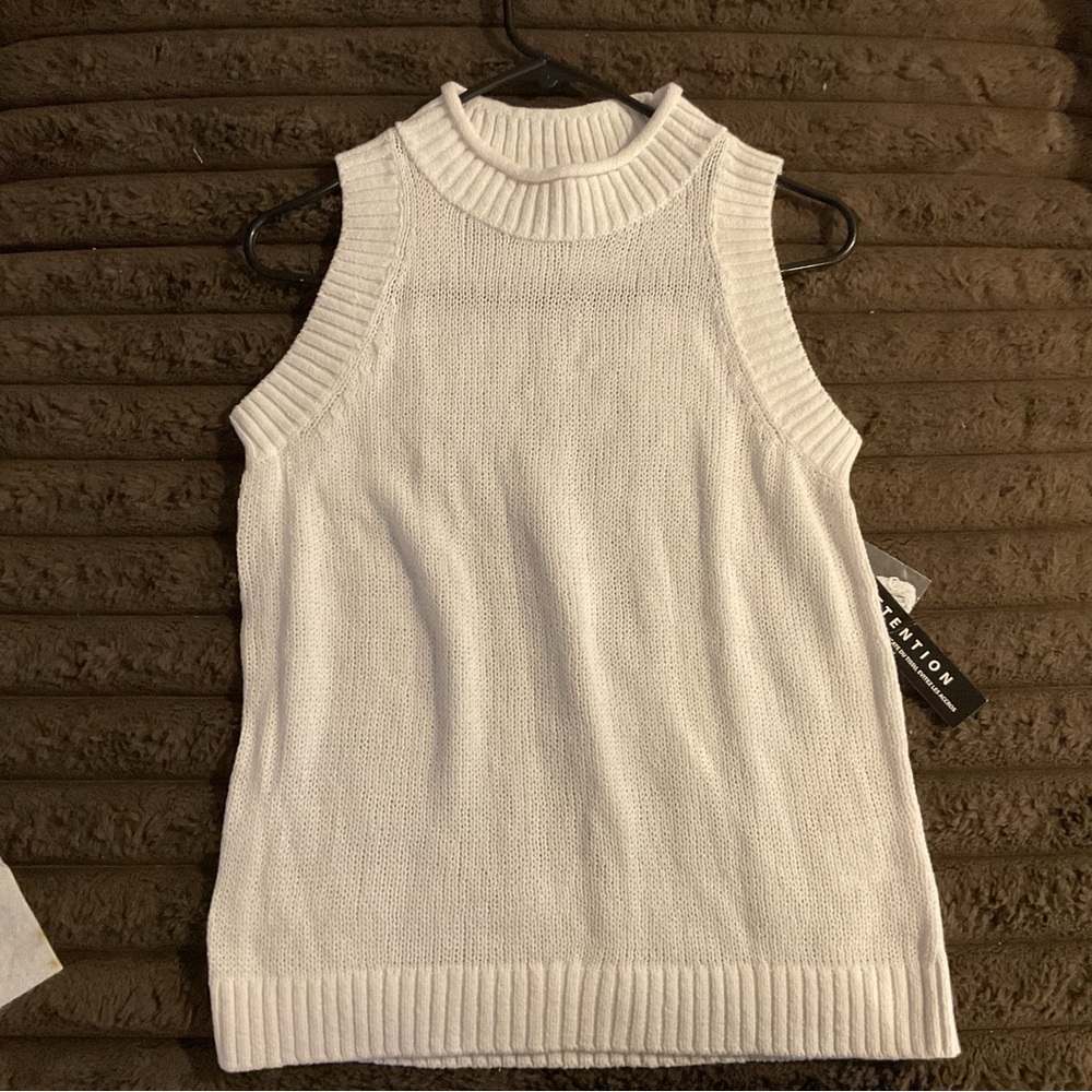 Tribal Classic White Knit Pullover